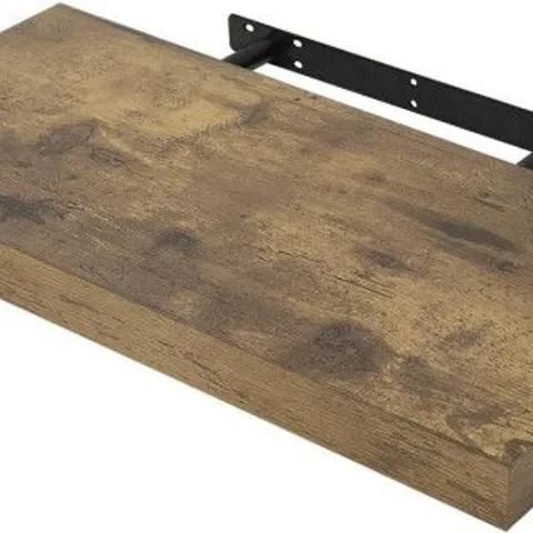 2X WOLTU WALL SHELF FLOATING SHELF DVD CD SHELF WOODEN BOOKSHELF VINTAGE BROWN