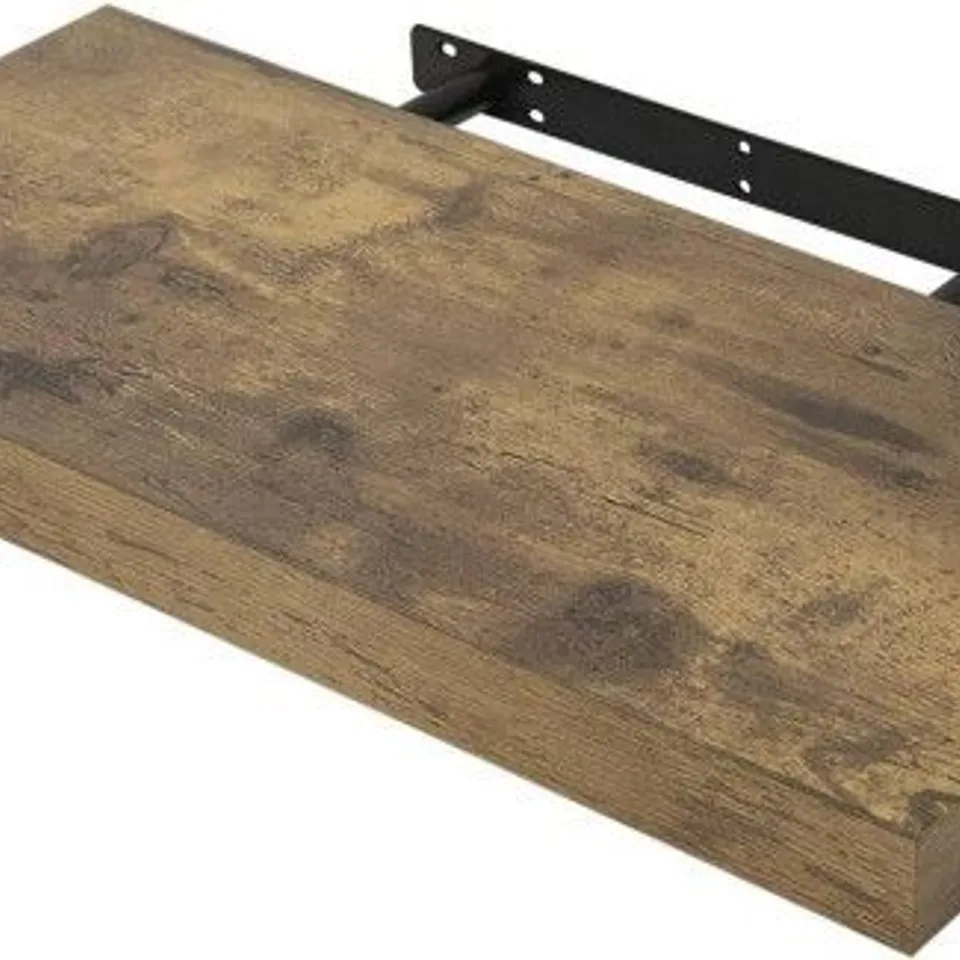 2X WOLTU WALL SHELF FLOATING SHELF DVD CD SHELF WOODEN BOOKSHELF VINTAGE BROWN