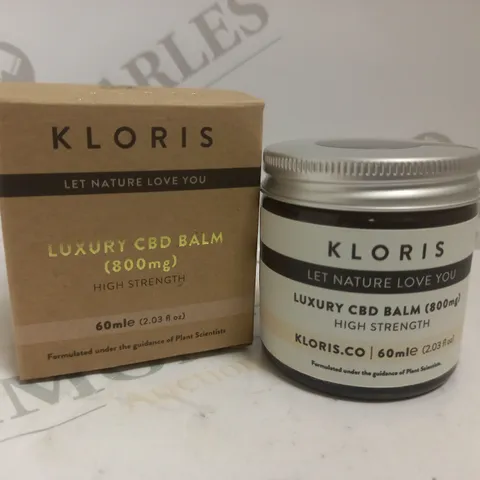 BOXED KLORIS LUXURY HIGH STRENGTH CBD BALM 800MG 60ML