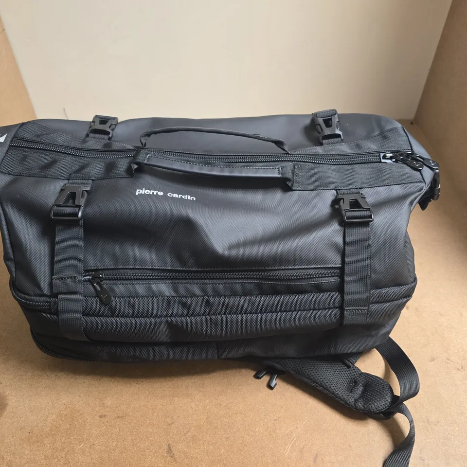 PIERRE CARDIN BLACK MULTI-COMPARTMENT BACKPACK