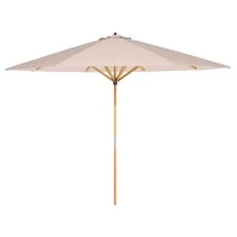 BOXED ROWLINSON ASHDOWN WOODEN GARDEN PARASOL - 2.7M, NATURAL
