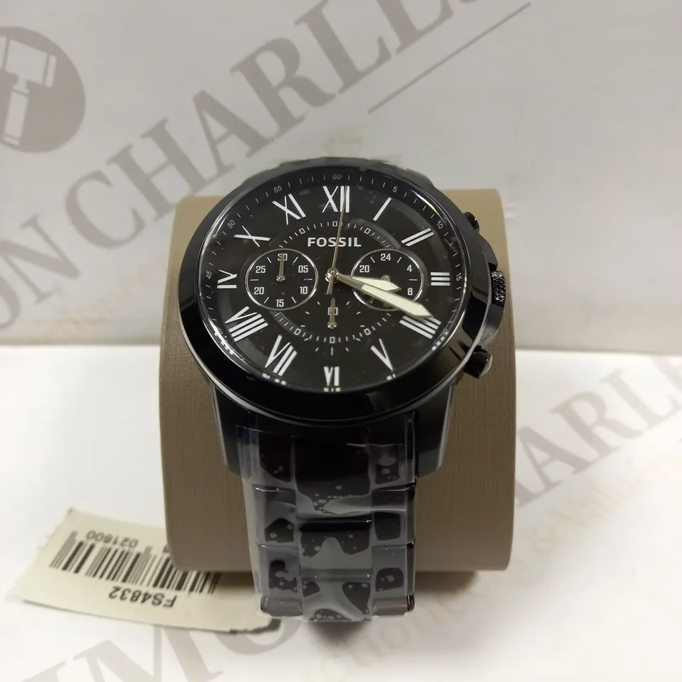 FOSSIL MACHINE CHRONOGRAPH BLACK STAINLESS STEEL WATCH 