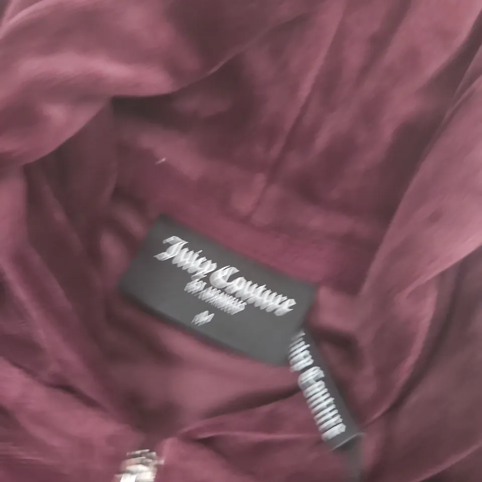 JUICY COUTURE ROBERTSON ZIP THROUGH HOODIE IN WINE-TASTING - UK MEDIUM