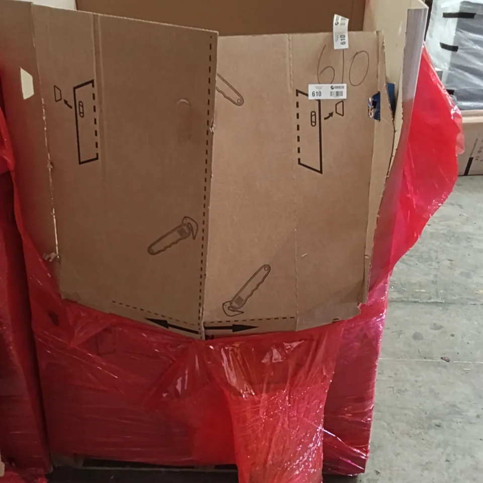 PALLET OF ASSORTED HOUSEHOLD GOODS AND PRODUCTS TO INCLUDE; BOXED FURNITURE ETC