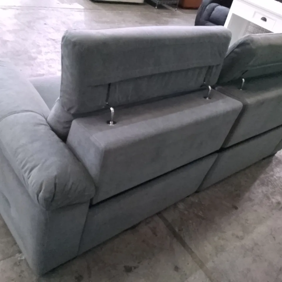 QUALITY DESIGNER ELECTRIC RECLINER 2PCS 3 SEATER SOFA - GREY FABRIC
