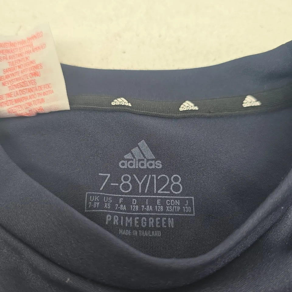 ADIDAS PRIMEGREEN KIDS T-SHIRT – NAVY, UK 7-8 YEARS (7-8Y/128)