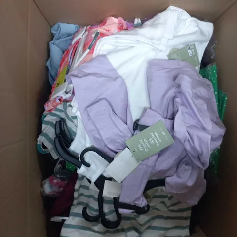 APPROXIMATELY 25 ASSORTED CLOTHING PRODUCTS IN VARIOUS STYLES & SIZES TO INCLUDE TOPS, JUMPERS, PANTS ETC