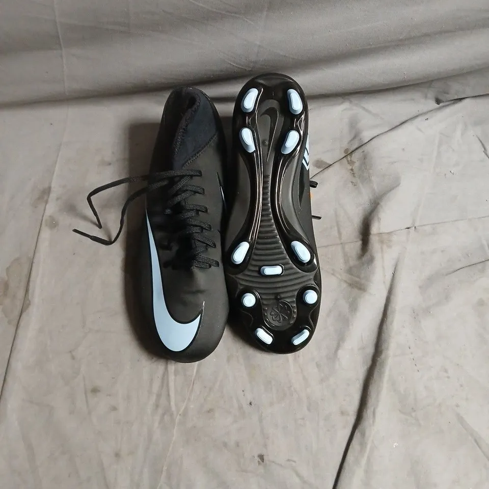 NIKE FOOTBALL BOOTS – BLACK WITH LIGHT BLUE SWOOSH