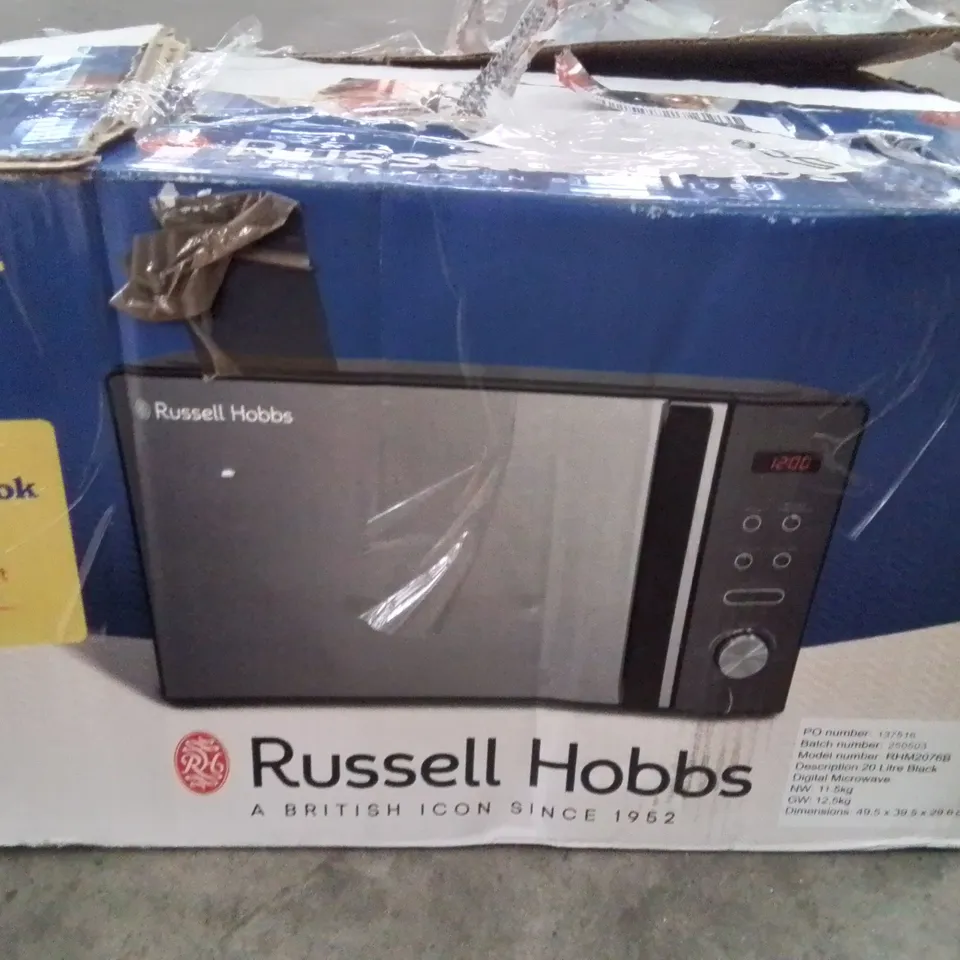 BOXED RUSSELL HOBBS 20L 800W COUNTERTOP MICROWAVE 