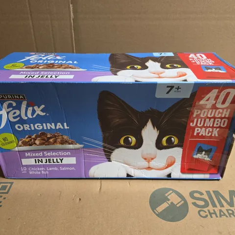 PURINA FELIX ORIGINAL CAT FOOD – MIXED SELECTION IN JELLY, 40 POUCH JUMBO PACK