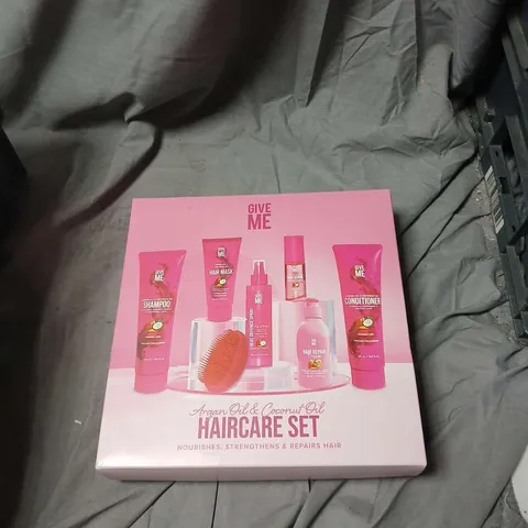 GIVE ME HAIRCARE SET – ARGAN OIL & COCONUT OIL, PINK BOX