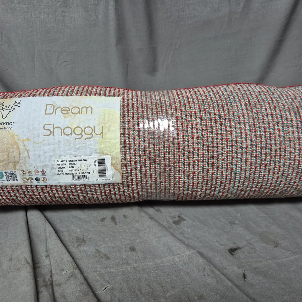 MARKHOR DREAM SHAGGY RUG - RED, 60X220 CM (ROLLED)