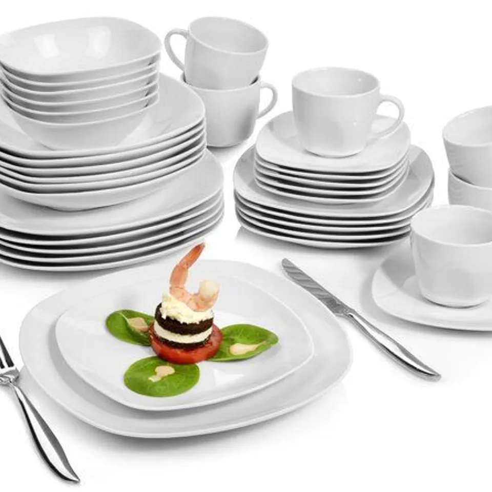 BOXED BILGOLA 36 PIECE PORCELAIN CHINA DINNERWARE SET