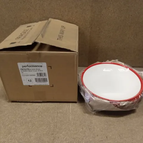 BOX OF APPROXIMATELY 12 x F&B RED BAND, HAND BRUSH BOWLS 25.5cm