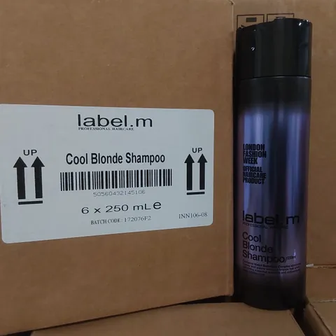 CAGE TO CONTAIN APPROX 180 X BOXES OF LABEL.M COOL BLONDE SHAMPOO - 6 X 250ml BOTTLES PER BOX // CAGE NOT INCLUDED 