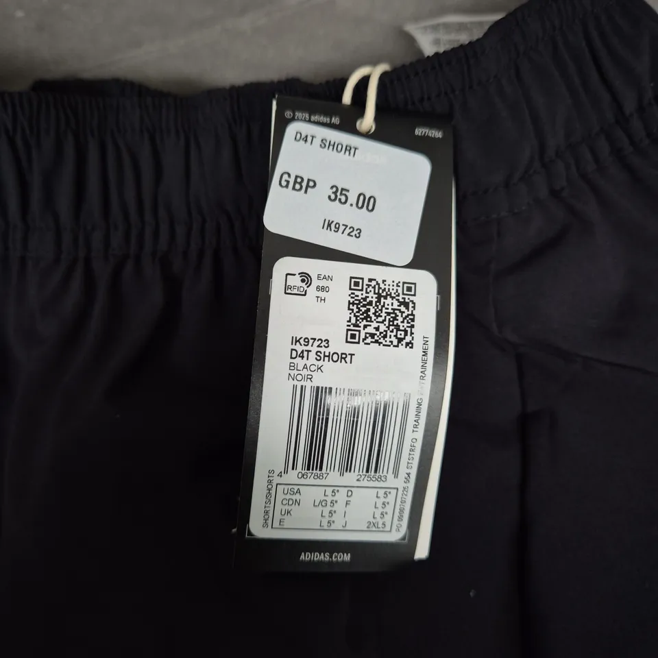 ADIDAS D4T SHORT – BLACK TRAINING SHORTS - UK S 7"