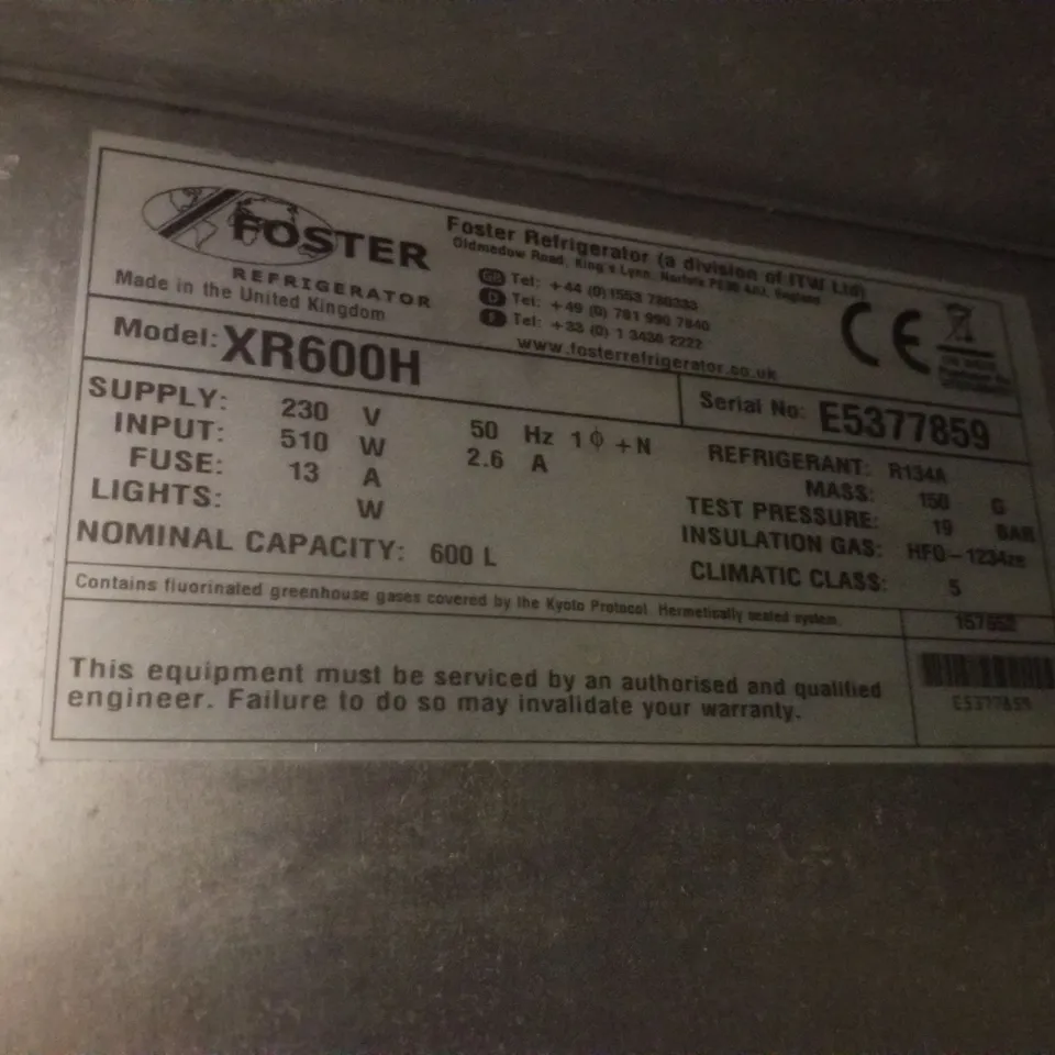 FOSTER XR600H UPRIGHT FRIDGE