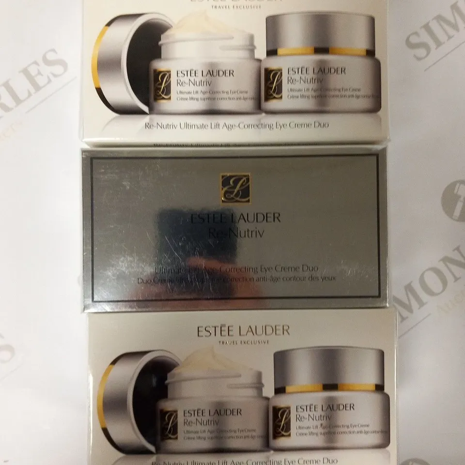 3 BOXED ESTEE LAUDER RE-NUTRIV ULTIMATE LIFT AGE CORRECTING EYE CREME DUO