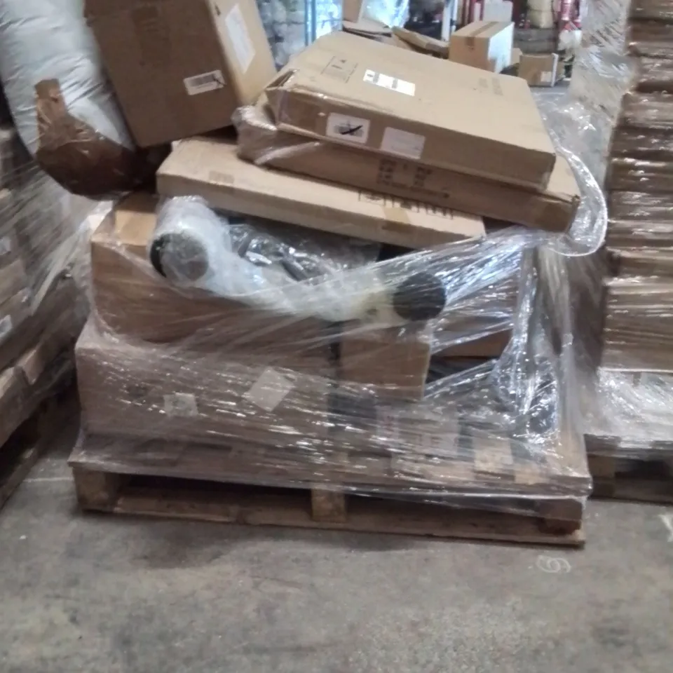 PALLET OF ELECTRICAL ITEMS AND HOUSEHOLD GOODS TO INCLUDE;AGITATOR,TABLE WITH CHAIRS,CAMPING TABLE