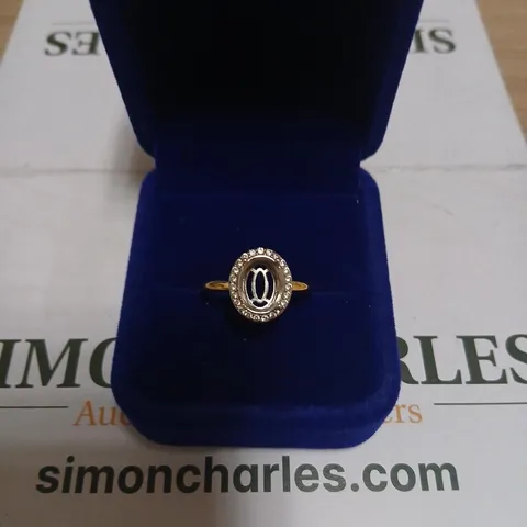 DIAMONIQUE 3.2CT OVAL RING STERLING SILVER - MISSING STONE