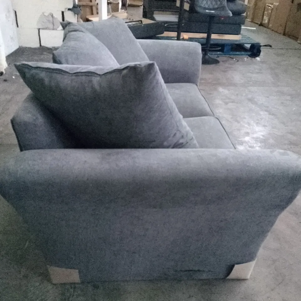 QUALITY DESIGNER 2 SEATER SOFA - DARK GREY FABRIC 