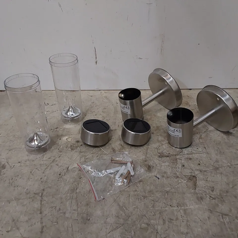 BOXED DESIRREE CHROME 20cm H SOLAR POWERED WALL LIGHTS 