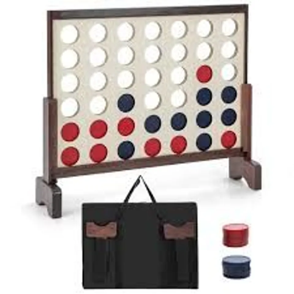 BOXED COSTWAY BROWN 4 IN A ROW 42 PIECE PLAY SET