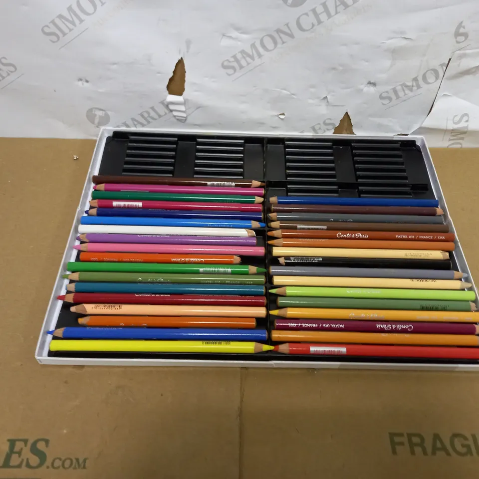 CONTE A PARIS 2184 PASTEL PENCIL SET, ASSORTED, SET OF 48 - MISSING SOME PENCILS 