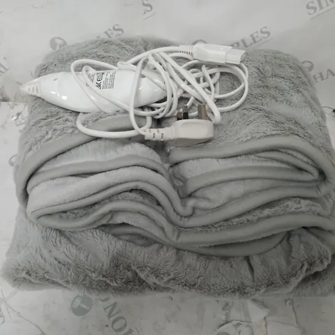 COZEE HOME HEATED BLANKET IN LIGHT GREY