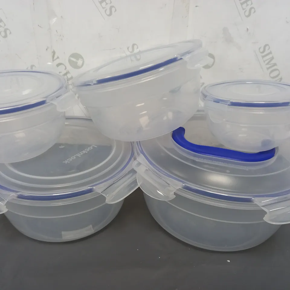 BOXED SET OF 5 LOCK & LOCK STORAGE BOWLS CONTAINERS CLEAR 