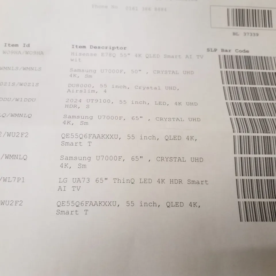 PALLET CONTAINING 9 DAMAGED TVS