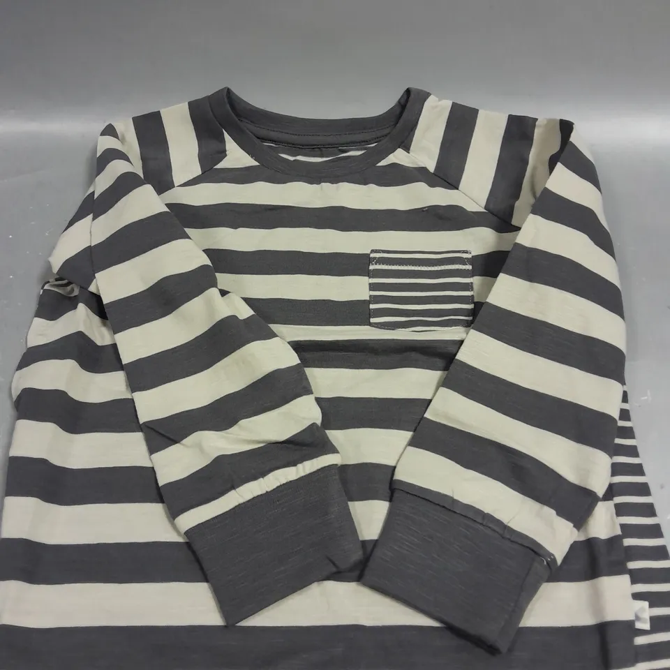KIDLY LABEL LONG SLEEVE STRIPPED T-SHIRT - 4-5YRS 