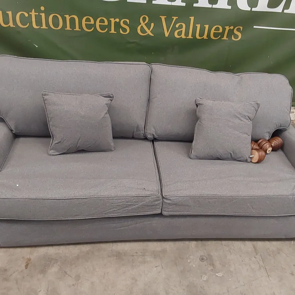 QUALITY DESIGNER FABRIC UPHOLSTERED SOFA BED - GREY
