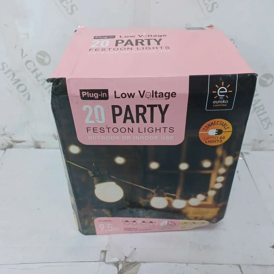 BOXED PLUG-IN LOW VOLTAGE 20 PARTY FESTOON LIGHTS RRP £29.99