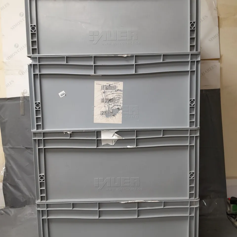 4 GREY STORAGE TUBS - COLLECTION ONLY