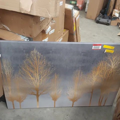 GREY AND GOLD TREELINE BY KATE BENNETT WRAPPED CANVAS
