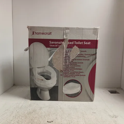 BOXED HOMECRAFT SAVANAH RAISED TOILET SEAT - 15CM (6") W. LID