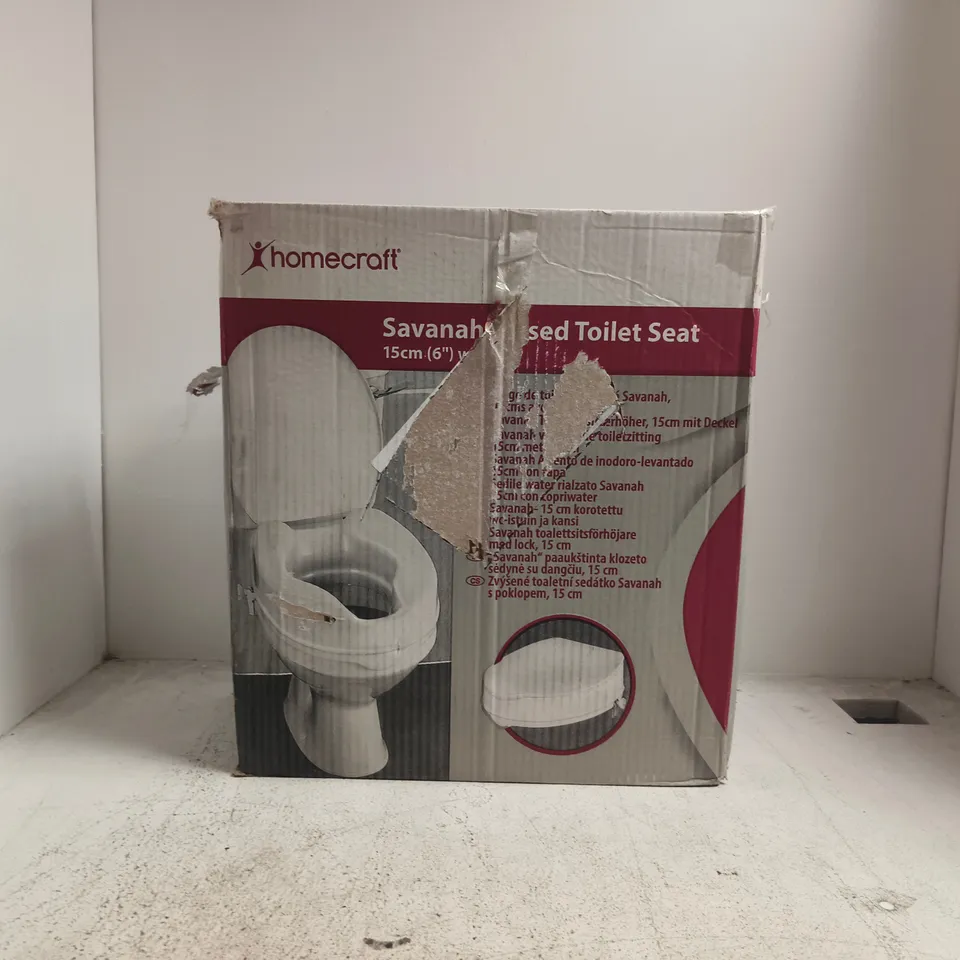 BOXED HOMECRAFT SAVANAH RAISED TOILET SEAT - 15CM (6") W. LID