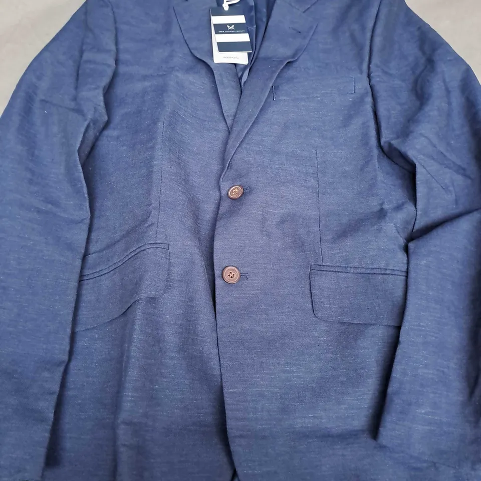 CREW CLOTHING COMPANY FORTESCUE LINEN BLAZER IN NAVY - SIZE 42
