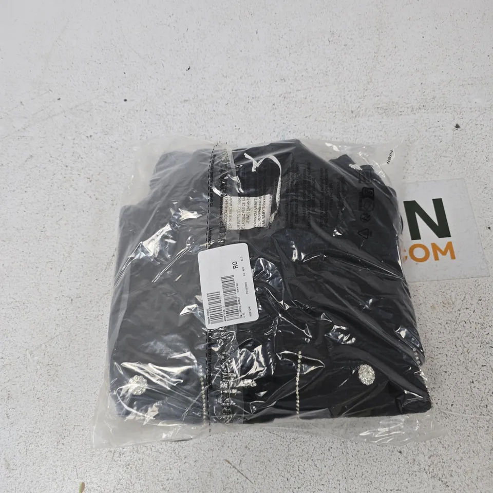 DANNI MINOUGE TWEED JACKET BLACK SIZE 12