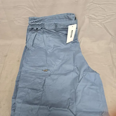 KEFITED Cargo shorts – Blue, cargo pockets, tag attached (US 40 / EU 40 / JP 4XL / CN 4XL)