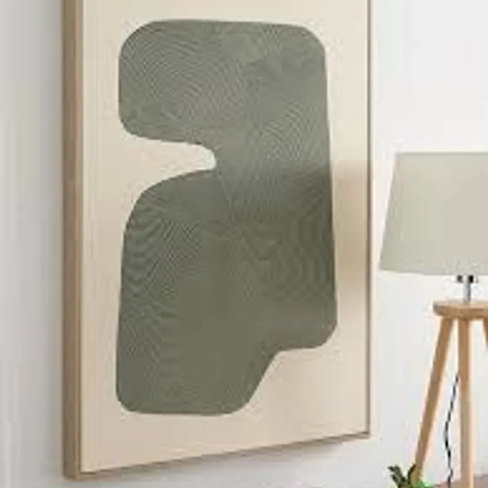 BOXED GREEN ABSTRACT CANVAS 80x60cm