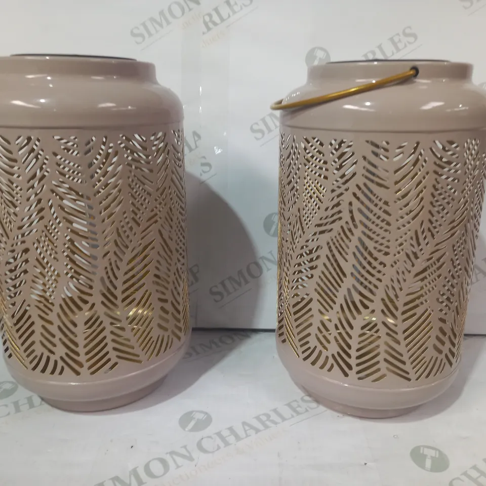 GARDEN REFLECTIONS SET OF 2 PATTERNED SOLAR LANTERNS