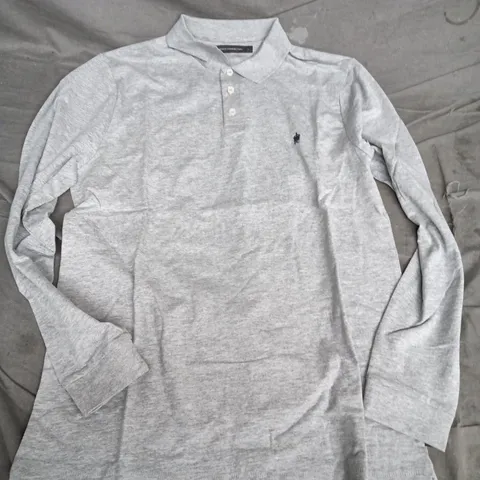 FRENCH CONNECTION MEN'S GREY LONG-SLEEVE POLO SHIRT β SIZE L