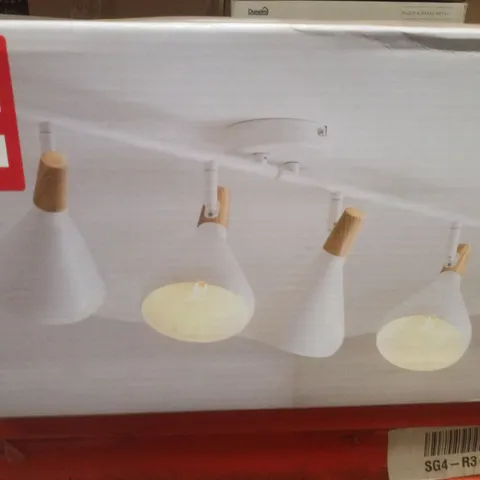 BOXED DUNELM ELEMENTS WOLSTON 4 LIGHT SEMI FLUSH SPOTLIGHT BAR - WHITE