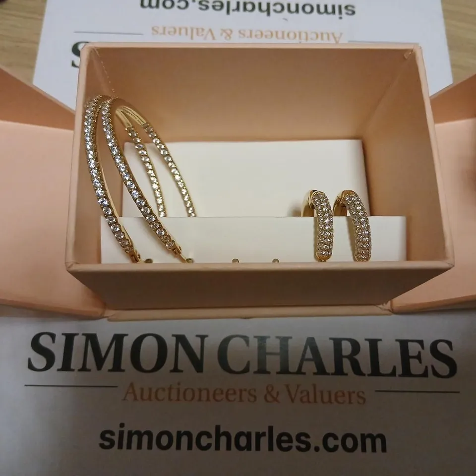 STEEL BY DIAMONIQUE HOOP EARRINGS WARDROBE SET STAINLESS STEEL 