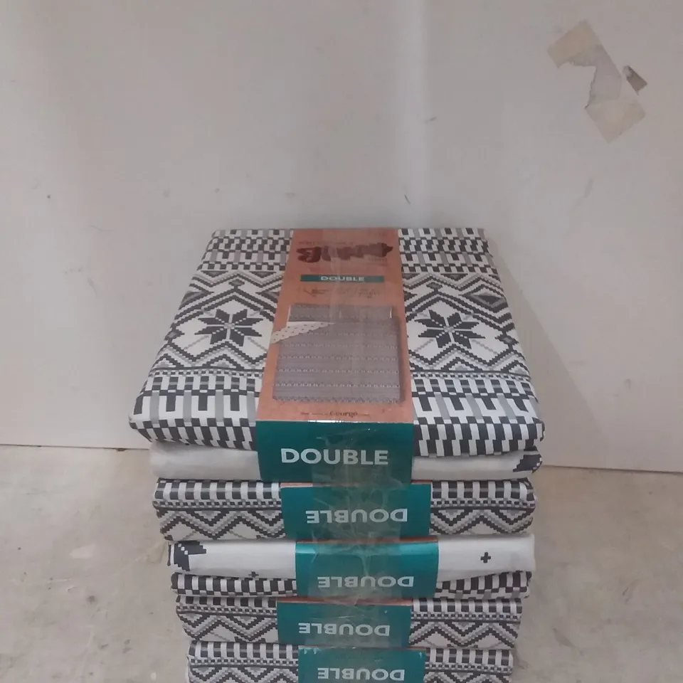 (PATTERNED) 5PK EASY CARE DOUBLE DUVET SET WITH TWO PILOW CASES 