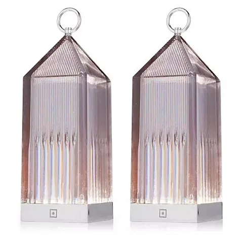 HOME STORIES SET OF 2 LED INDOOR/OUTDOOR LANTERN