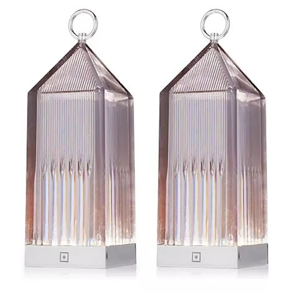 HOME STORIES SET OF 2 LED INDOOR/OUTDOOR LANTERN
