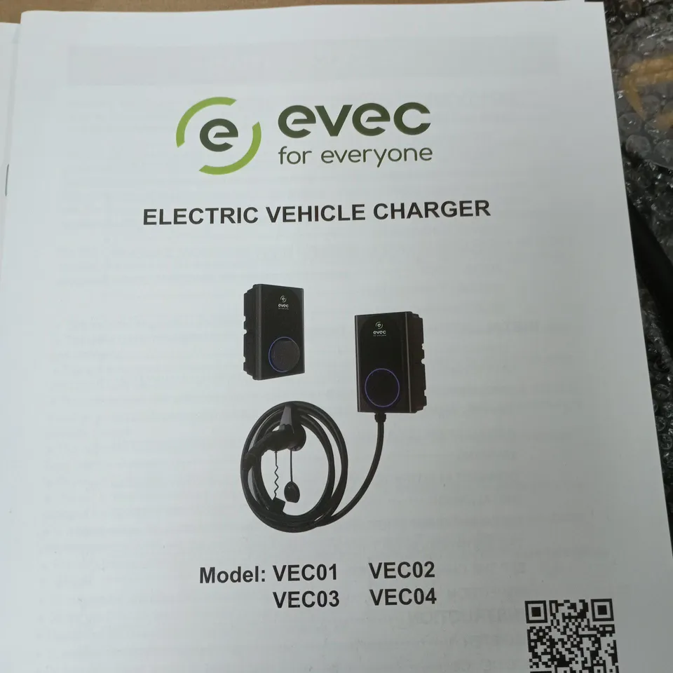 EVEC ELECTRIC VEHICLE CHARGER – MODEL VEC01/02/03/04 – BOXED